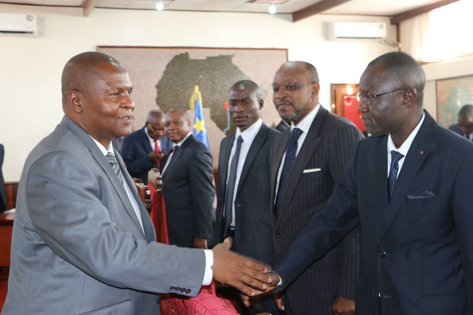 le président Touadera et les membres du gouvernement