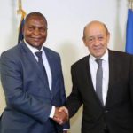 Le président centrafricain, F.A Touadera et le MAE française J. Y L e Drian à l&rsquo;ONU