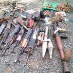 Les armes récupérées des mains des éléments du FDPC