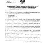 Communiqué du parquet de Bangui