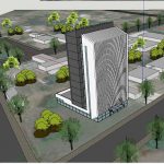 Plan de l&rsquo;immeuble de l&rsquo;hôtel des impots à Bangui@photo min. finances