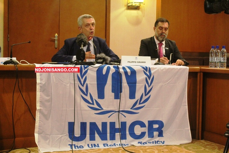 Filippo Grandi, haut commissaire de UNCHR en conférence de presse à l'hôtel Ledger de Bangui@photo Marly Pala