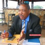 Bertrand Kemba, Président du parti ARECA au cours d&rsquo;une conférence de presse à bangui@photo Cyrille Yapendé