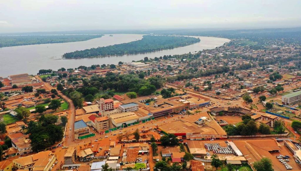 Une vue d'oiseau de la ville de Bangui , capitale centrafricaine