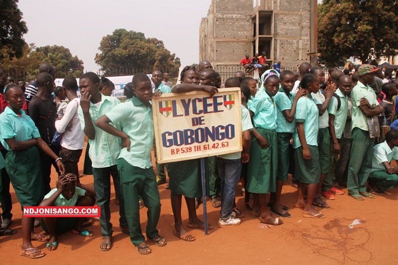 les élèves du lycée de Gobongo lors de la célébration de la journée des Martyrs à Bangui en 2017@photo Erick Ngaba