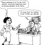Caricature illustrant la tension diplomatique entre la Minusca et le gouvernement centrafricain@Jimmy Nzeko