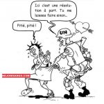 Caricature schématisant la scène de viol sur mineure par un casque bleu onusien en Centrafrique@Jimmy Monzala