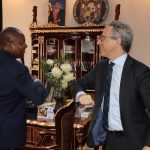 Audience du président Touadera avec le représantant pays de la Banque mondiale en RCA Han Fraeters