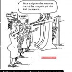 Manifestation des victimes de violences sexuelles de la Minusca vue de la caricature@Jimmy Nzeko