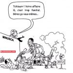 Scène de violences armées à Ndélé vue de la caricature@Jimmy Nzeko