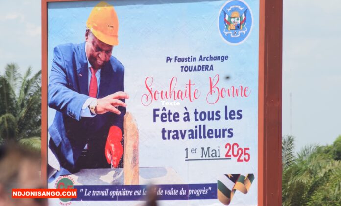 Le président Faustin Archange Touadéra le jour de la journée internationale du travail