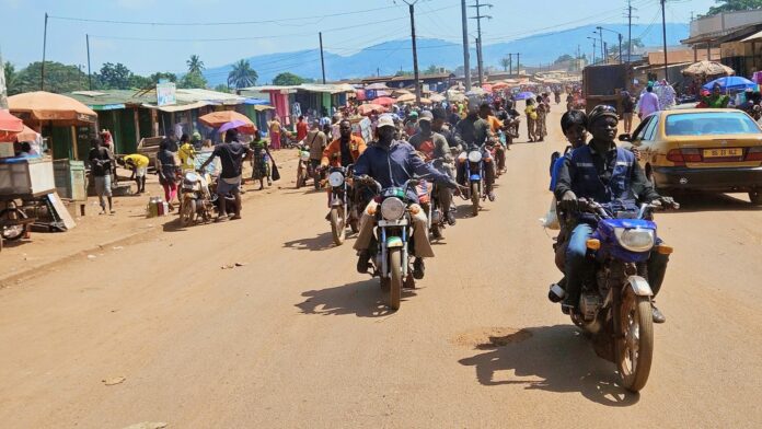 Une vue de circulation à Bangui