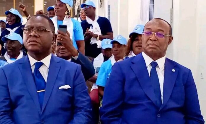 Les candidats Henri Marie Dondra et Anicet Georges Dologuelé.