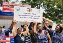 RCA: l’ONG DMI renforce l’autonomisation financière des femmes de Bangui, Bimbo et Begoua Célébration de la journée internationale des droits de la femme par l'ONG DMI @crédit photo Erick NGABA