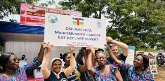 RCA: l’ONG DMI renforce l’autonomisation financière des femmes de Bangui, Bimbo et Begoua Célébration de la journée internationale des droits de la femme par l'ONG DMI @crédit photo Erick NGABA