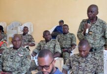 RCA: les FACA renforcent leurs capacités en droits humains à Bouar Des éléments des FACA en formation sur les droits humains à Bouar