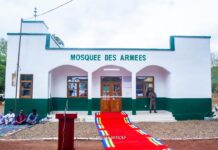 RCA: le président Touadera inaugure la Mosquée des armées au Camp Kassaï Mosquée du camp de Roux à Bangui