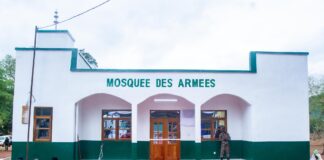 RCA: le président Touadera inaugure la Mosquée des armées au Camp Kassaï Mosquée du camp de Roux à Bangui