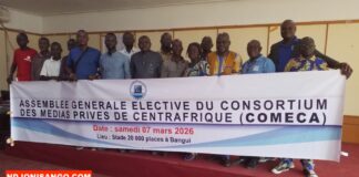 RCA: le COMECA tient son assemblée générale élective et appelle à l’unité des médias privés Assemblée générale du COMECA @crédit photo Alfred Yemetchipa