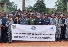 RCA: lancement de la rentrée des élèves officiers de police judiciaire Formation des officiers de police judiciaire @crédit photo Alfred Yemetchipa