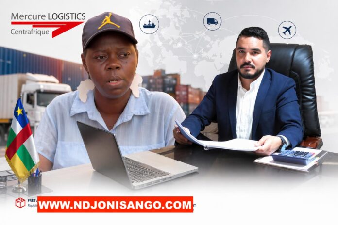 La victime Samantha Olivia Nimanga et le DG Mercure Logistics Centrafrique, Yael Trad @image Erick NGABA