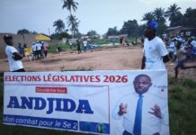 Législatives en RCA: Davy Yannick Andjida clôture sa campagne sur une note d’enthousiasme à Bangui le candidat n°2 dans la 2e circonscription du 5e arrondissement de Bangui, Davy Yannick Andjida,