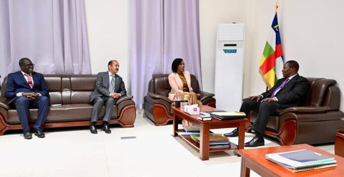 Une délégation d'OCHA avec le président centrafricain Faustin Archange Touadéra