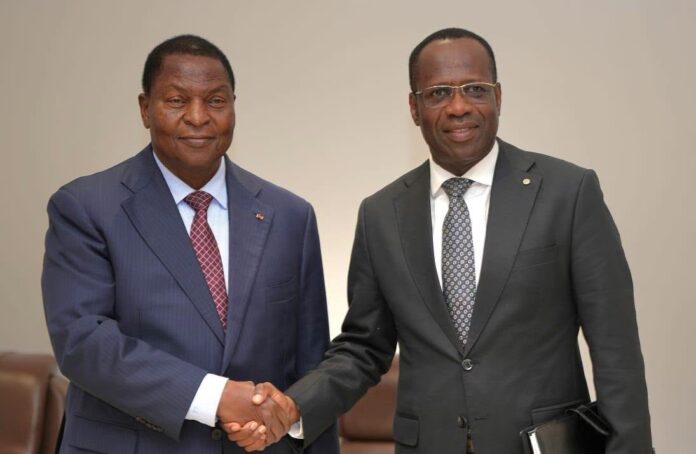 Faustin Archange Touadera et Yvon Sana Bangui Faustin Archange Touadera et Yvon Sana Bangui