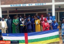 RCA: installations de nouveaux maires des 4ᵉ et 8ᵉ arrondissements de Bangui Installations des maires du 4è et 8è arrondissements de Bangui @crédit photo Marly Pala
