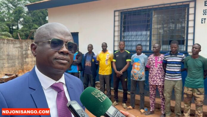 Les suspects des barrières illégales en détention á la SRI à Bangui @crédit photo Erick NGABA