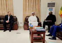 RCA: le président Touadéra reçoit une délégation du Groupe GSU avant l’inauguration du champ solaire de Sakaï 2 Le président Faustin Archange Touadéra avec la délégation du Groupe GSU