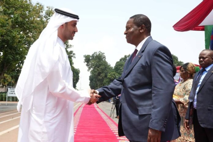 Les Émiratis avec le Président Faustin Archange Touadéra
