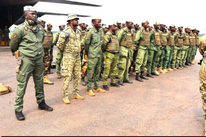 Des éléments des forces armées centrafricaines à Sikikedé