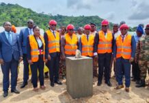 RCA: pose de la première pierre de la base de la police des mines à Mboko Première pierre de la base de la Police des Mines à Mboko