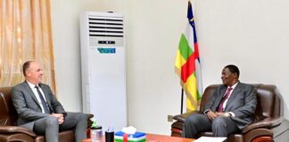 La Belgique sollicite le soutien de Bangui pour sa candidature à la direction générale de l’OMS Hans Kluge et le président centrafricain Faustin Archange Touadéra