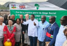 RCA: un financement de 6 milliards de dollars pour le projet ferroviaire Bangui-Kribi Pause de la première pierre de la construction de chemin de fer reliant Bangui-Kribi par le président Faustin Archange Touadéra