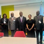 Yew-York: Touadéra échange avec la Vice-Présidente de la Susan Thompson Buffett Foundation sur la santé maternelle La délégation centrafricaine avec les représentants de Susan Thompson Buffett Foundation
