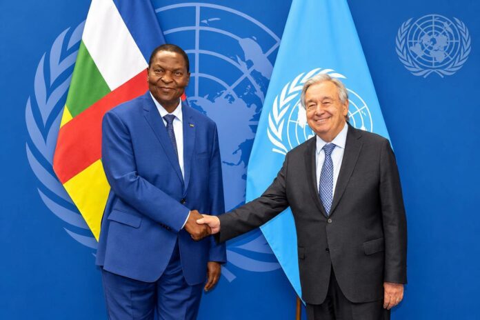 Faustin Archange Touadera et Antonio Guterres à New-York Faustin Archange Touadera et Antonio Guterres à New-York