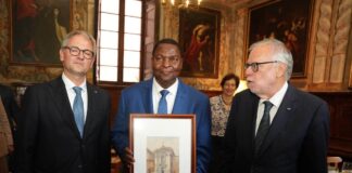 RCA: le président Touadéra salue l’engagement de Sant’Egidio en faveur de la paix Le président Touadera avec les représentants de Sant'Egidio