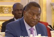 Sommet Russie-Afrique: Touadéra appelle à concrétiser les engagements Prise de parole du président centrafricain Faustin Archange Touadéra au sommet Russie Afrique à Moscou