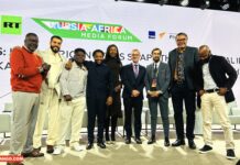 Russie-Afrique: Franklin Nyamsi appelle les acteurs africains à raconter la vraie histoire du continent Professeur Franklin Nyamsi et des influenceurs africains à Moscou @crédit photo Erick Ngaba